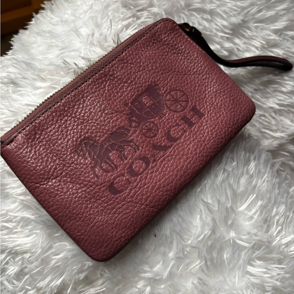 Coach Pink Leather Wristlet - Picture 3 of 5